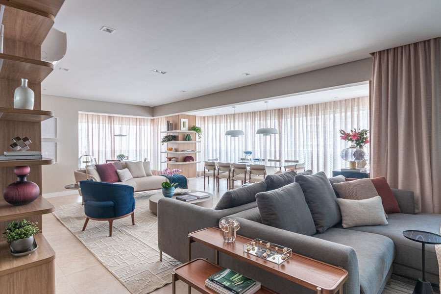 Integração total no projeto apartamento Anália franco Eunice Weaver feito por Marilia Veiga