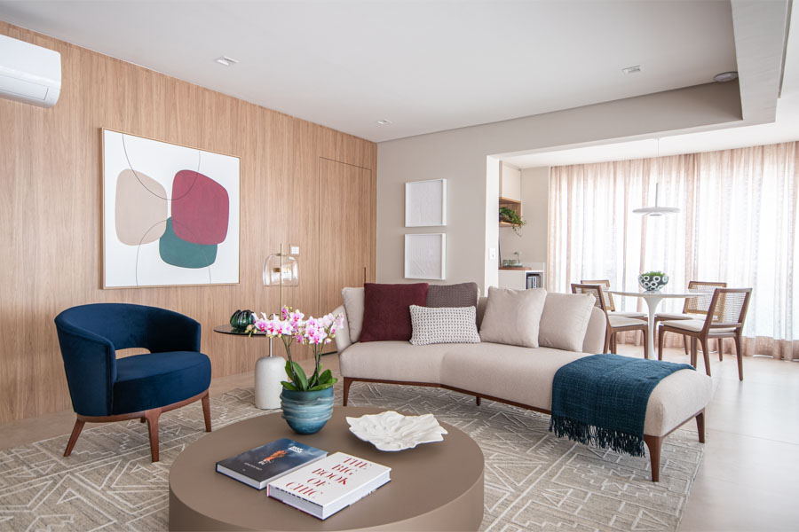 Imagem da sala de estar do projeto apartamento Anália franco Eunice Weaver feito por Marilia Veiga